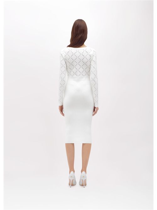 Abito in maglia a tubino con strass BLUGIRL BLUMARINE | RF5117MS99E/10602